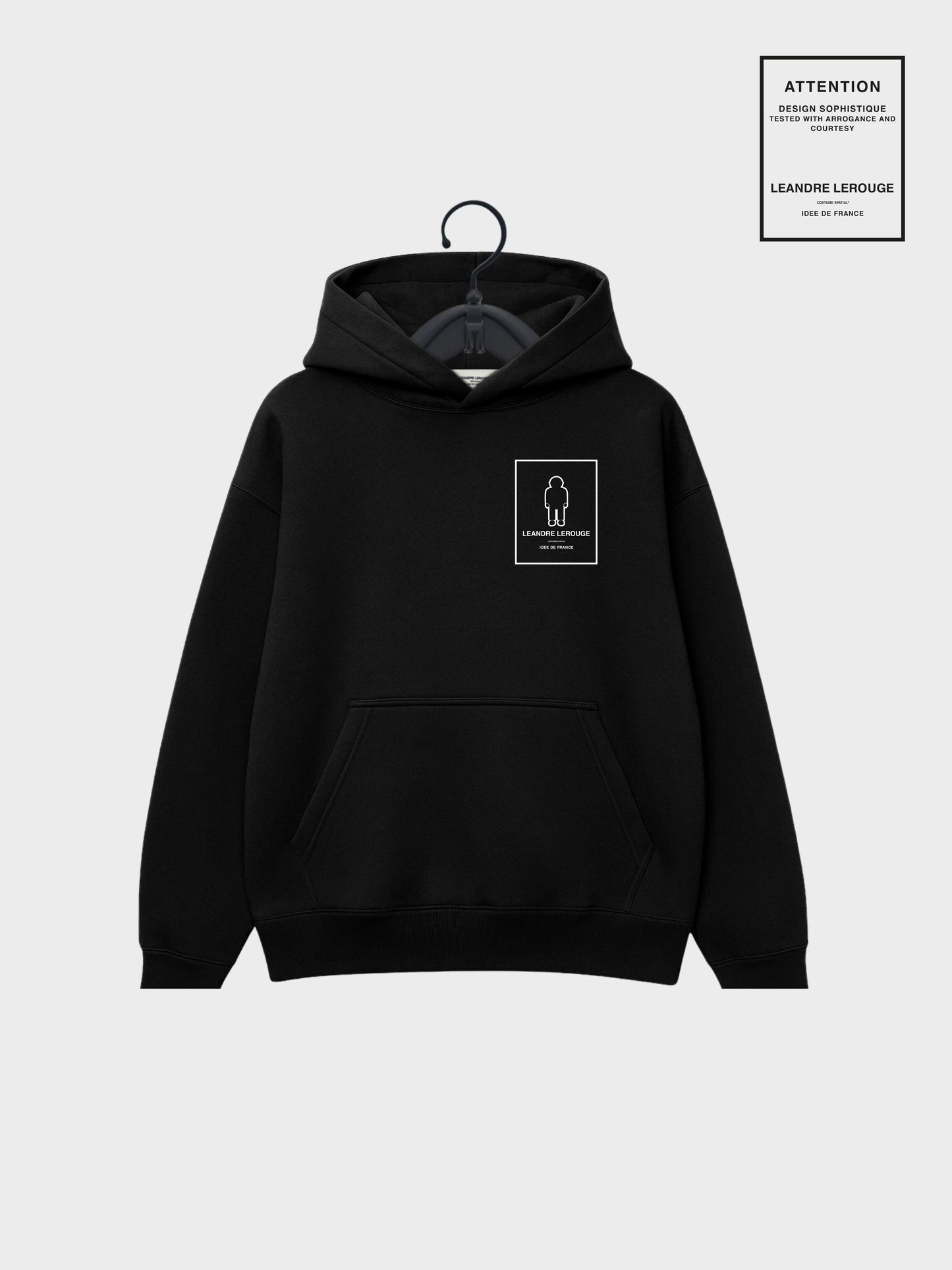 WHITE/black PATCH SWEATSHIRT