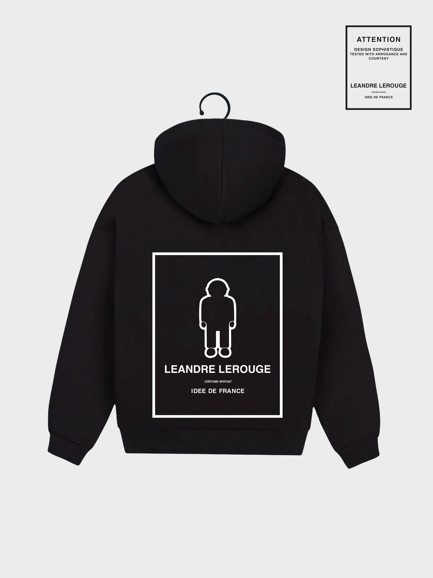 WHITE/black PATCH SWEATSHIRT