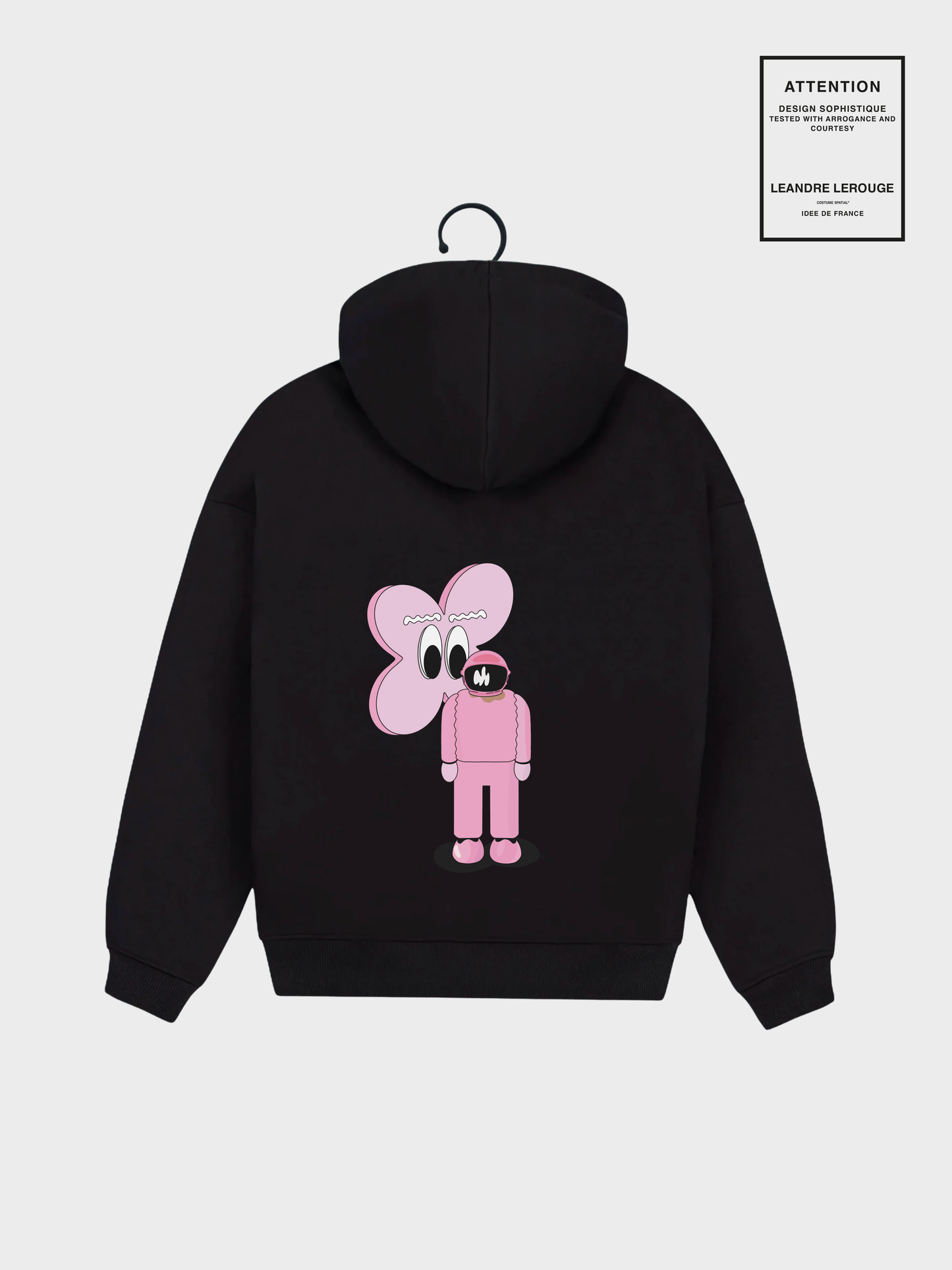 PINK FLOWER SWEATSHIRT / black