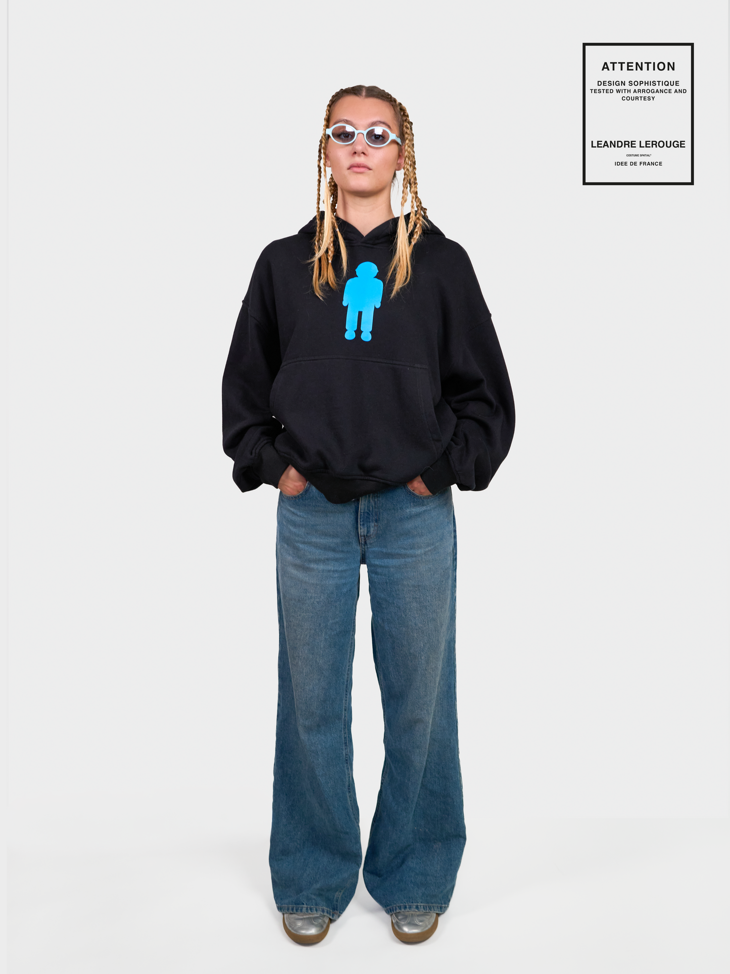 SWEATSHIRT LOGO BLEU / noir