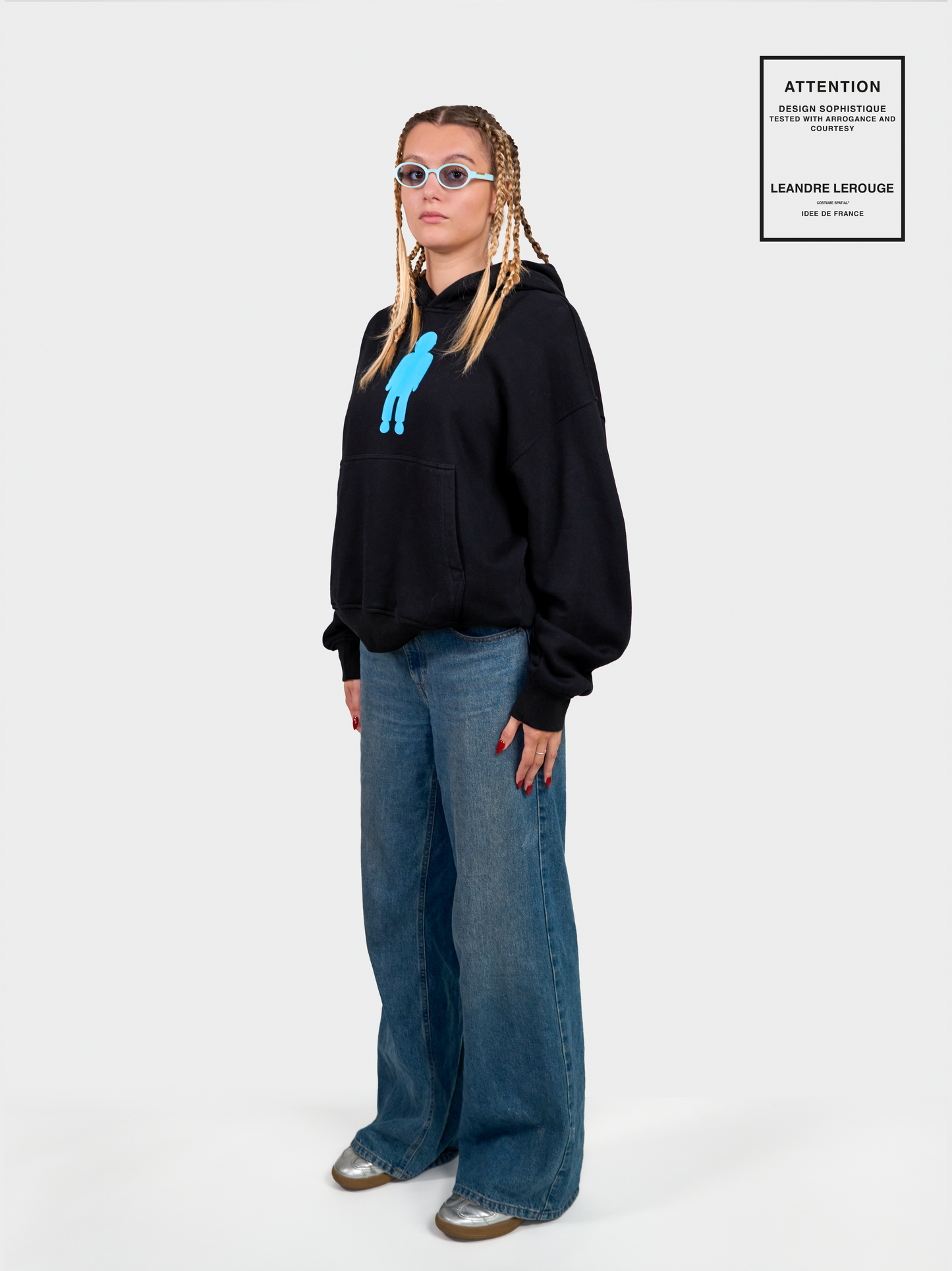 SWEATSHIRT LOGO BLEU / noir
