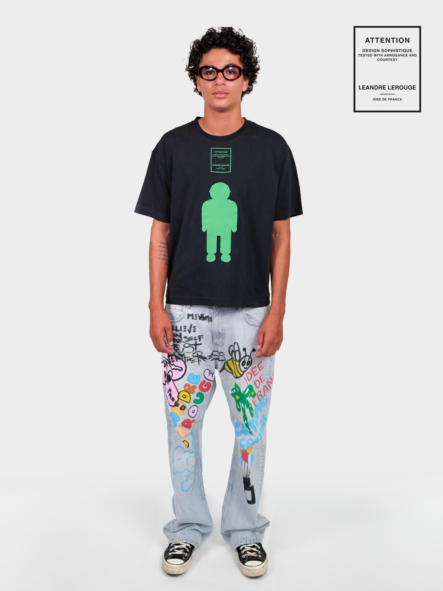 GREEN LOGO T-SHIRT / black
