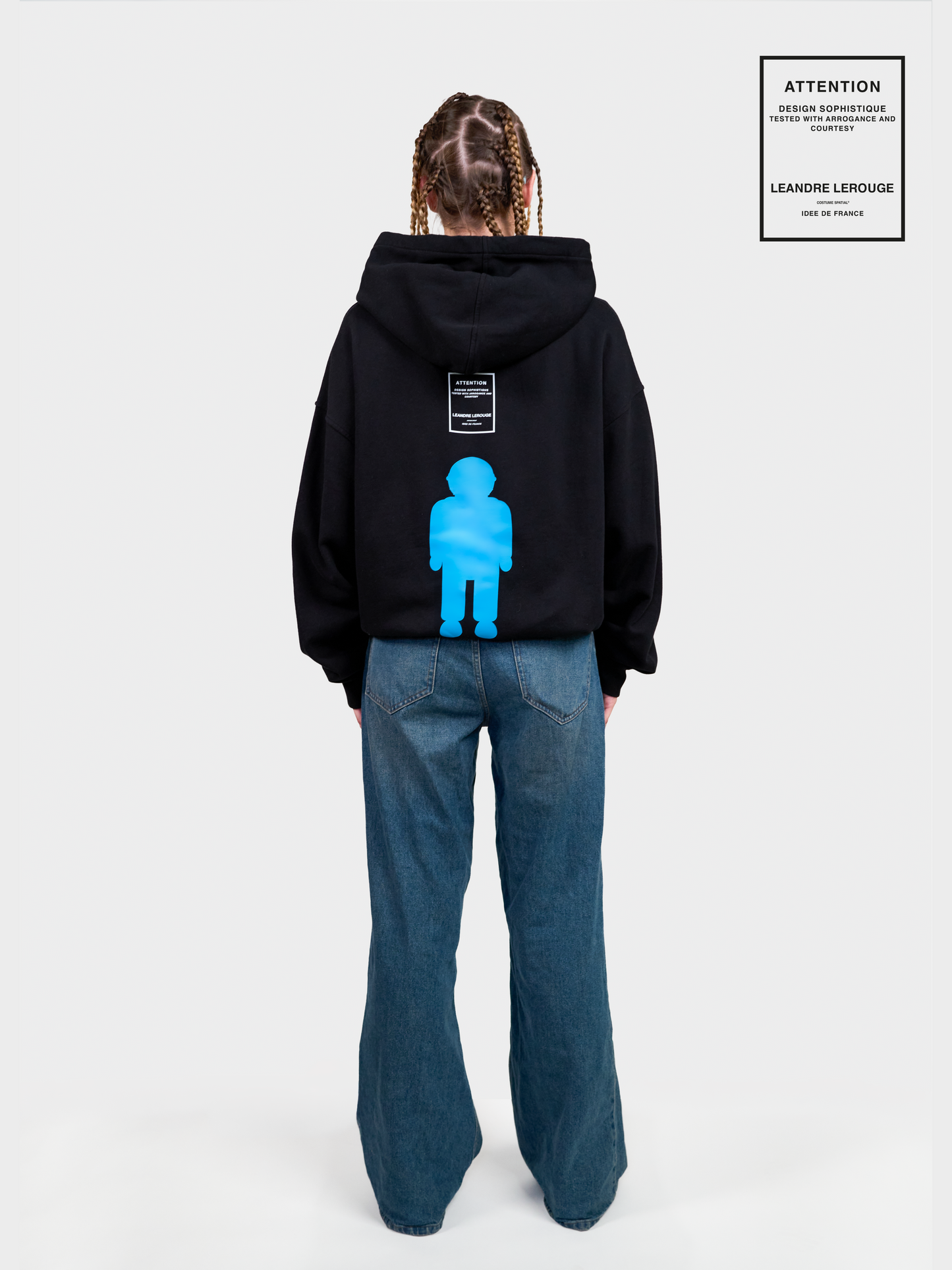 SWEATSHIRT LOGO BLEU / noir