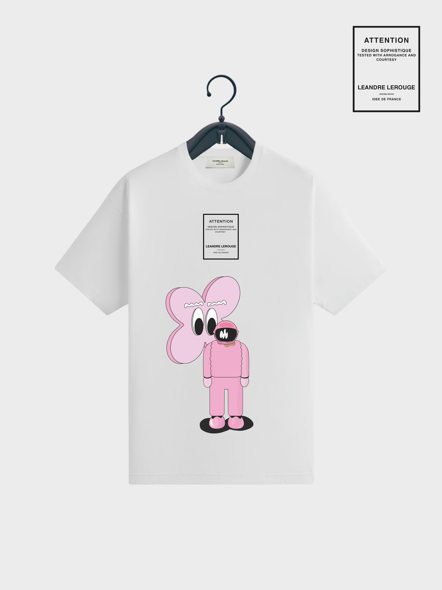 PINK FLOWER T-SHIRT / white