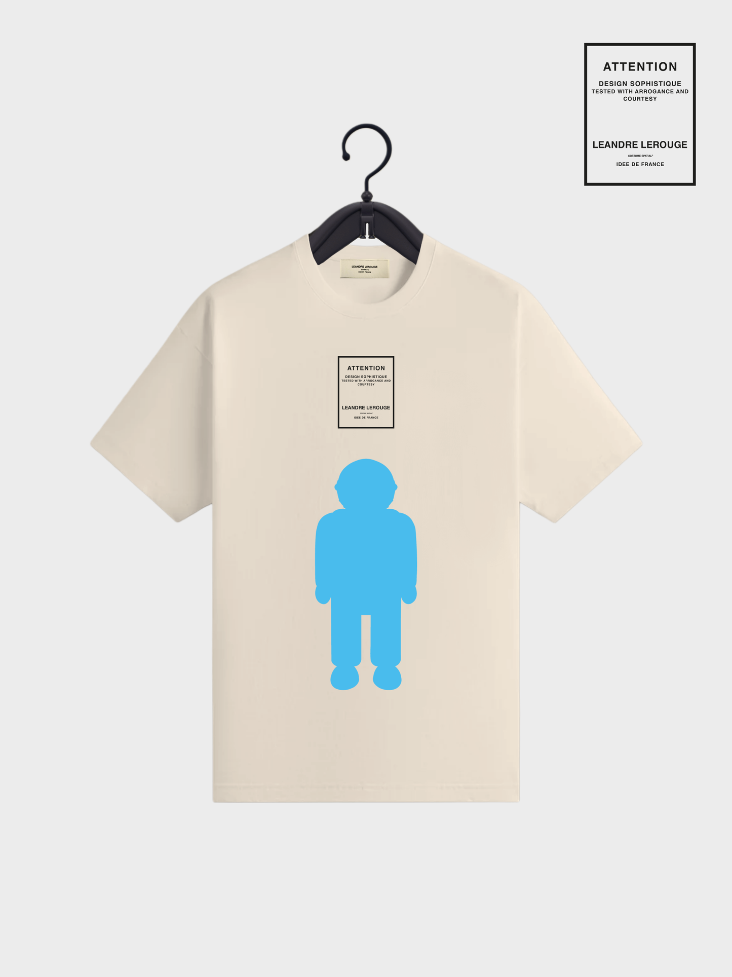 BLUE / beige LOGO T-SHIRT
