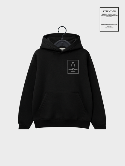 WHITE/black PATCH SWEATSHIRT