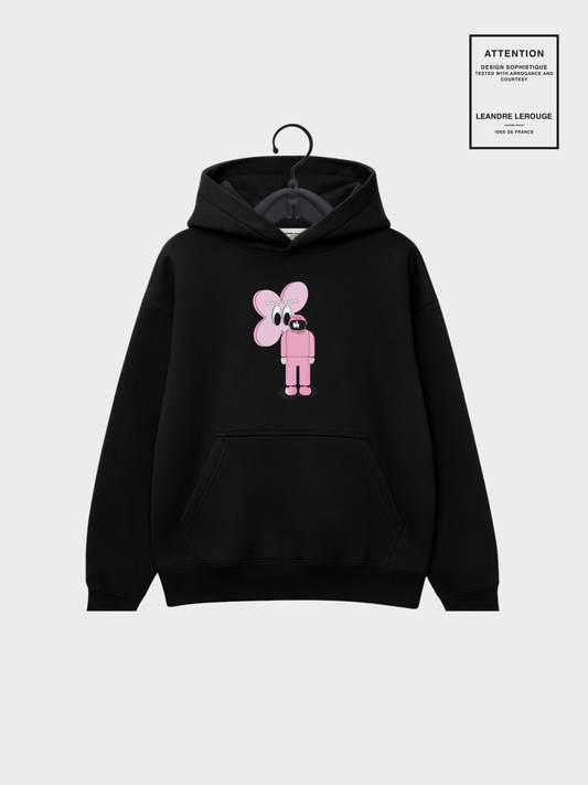 PINK FLOWER SWEATSHIRT / black