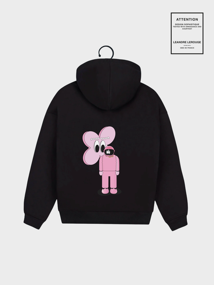PINK FLOWER SWEATSHIRT / black