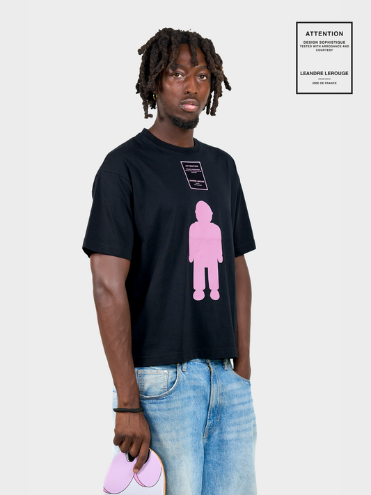 PINK LOGO T-SHIRT / black