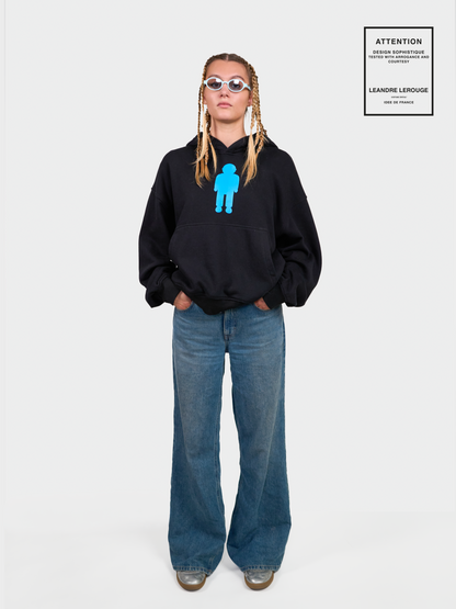SWEATSHIRT LOGO BLEU / noir