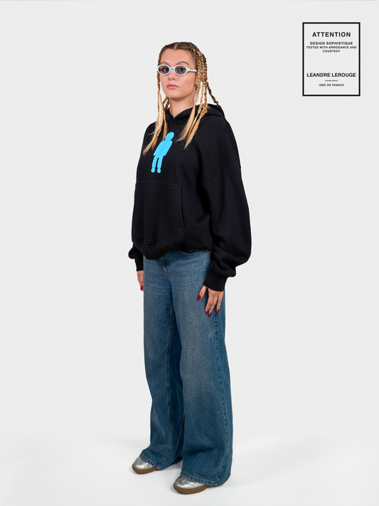 SWEATSHIRT LOGO BLEU / noir