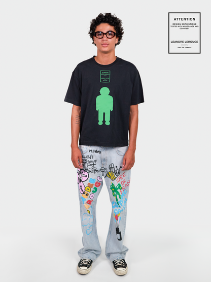 GREEN LOGO T-SHIRT / black
