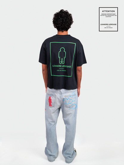 GREEN LOGO T-SHIRT / black