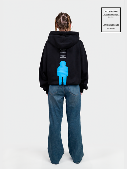 SWEATSHIRT LOGO BLEU / noir
