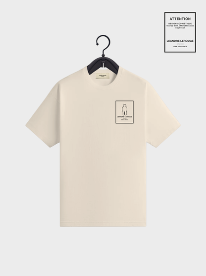 BLACK / beige PATCH T-SHIRT