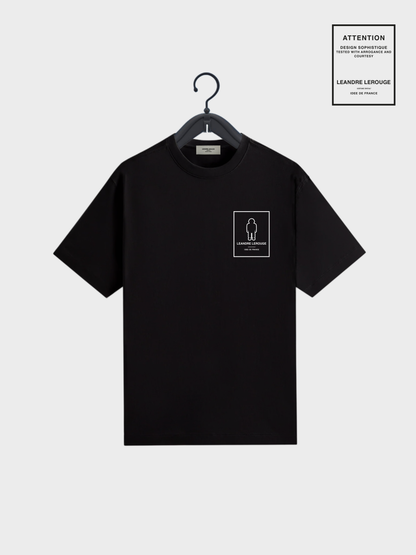 WHITE / black PATCH T-SHIRT