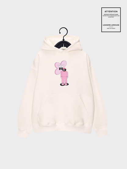 PINK FLOWER SWEATSHIRT / white