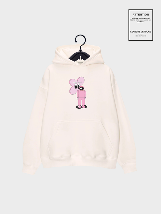SWEATSHIRT FLEUR ROSE / blanc
