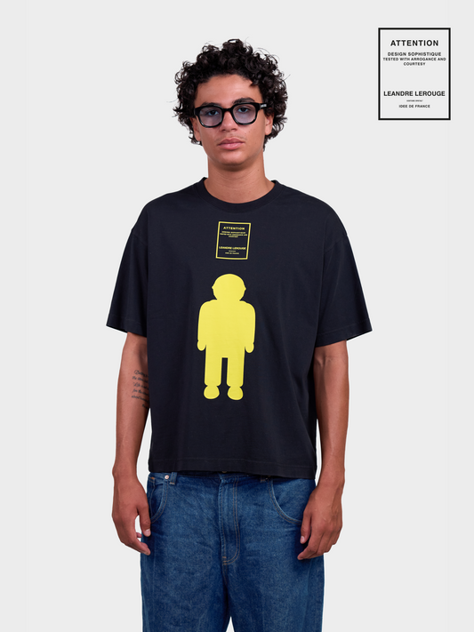 T-SHIRT LOGO JAUNE / noir